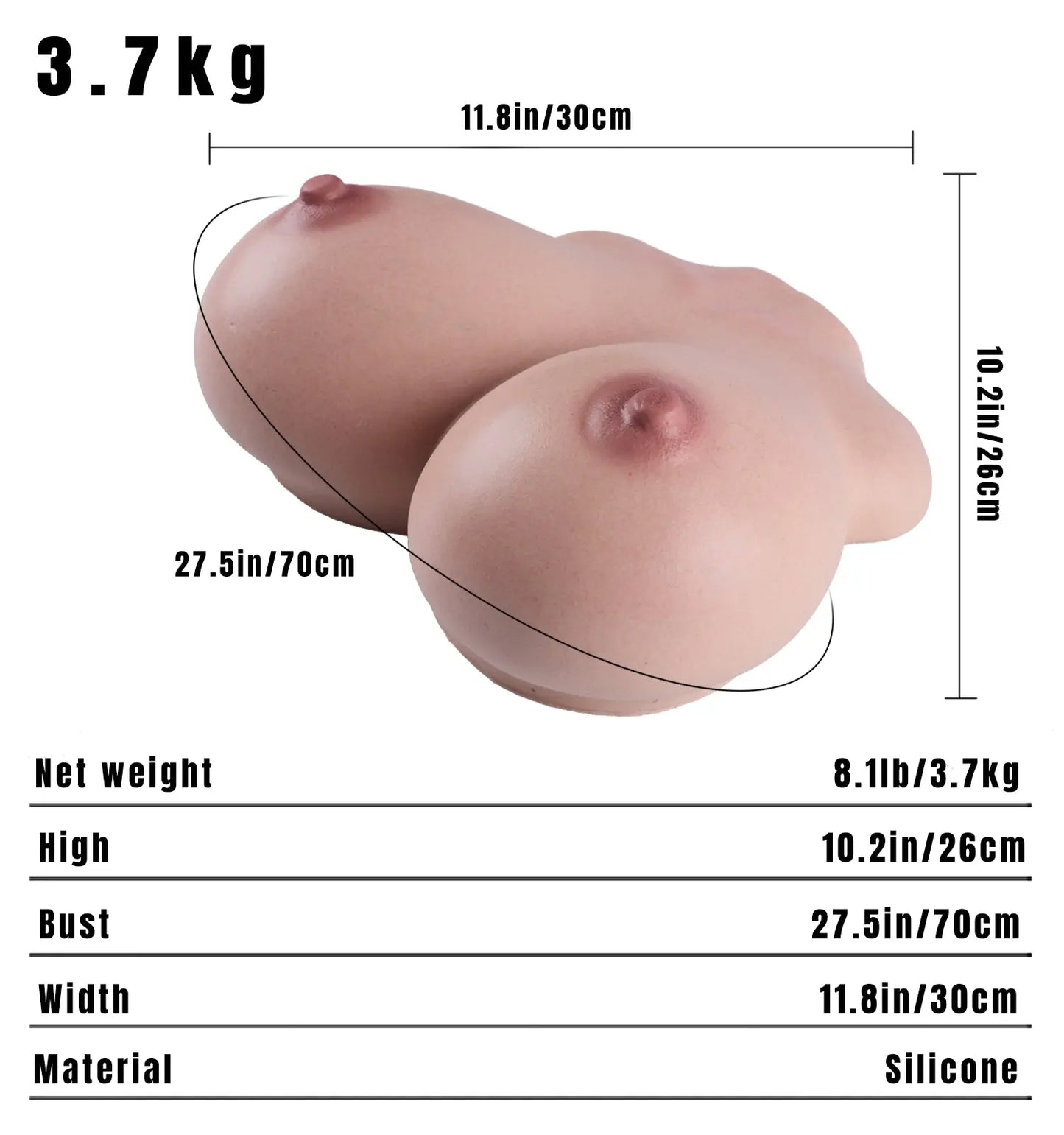 Freya：8.15LB Silicone Big Tits Milf Sex Torso MRLDOLL
