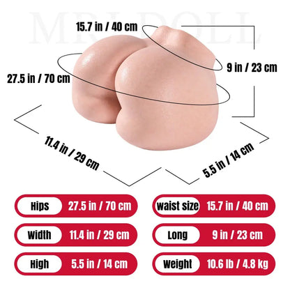 Mini Luna:4.8kg Soft Realistic Buttock Small Sex Doll MRLDOLL
